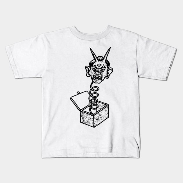 Korean Dokkaebi In The Box Kids T-Shirt by retroworldkorea